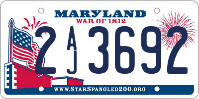 MD license plate 2AJ3692
