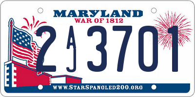 MD license plate 2AJ3701