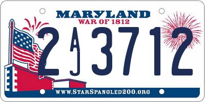 MD license plate 2AJ3712