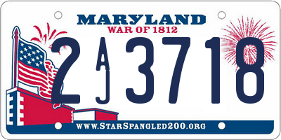 MD license plate 2AJ3718