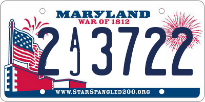 MD license plate 2AJ3722