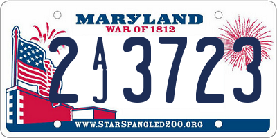 MD license plate 2AJ3723