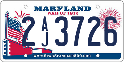 MD license plate 2AJ3726