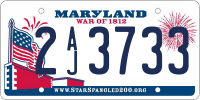 MD license plate 2AJ3733