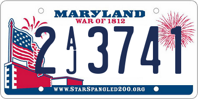MD license plate 2AJ3741