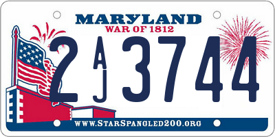 MD license plate 2AJ3744