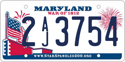 MD license plate 2AJ3754