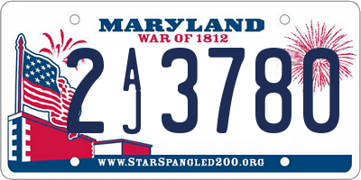 MD license plate 2AJ3780