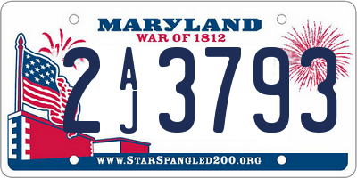 MD license plate 2AJ3793
