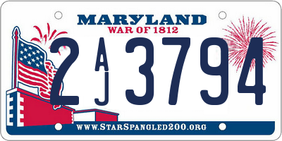 MD license plate 2AJ3794