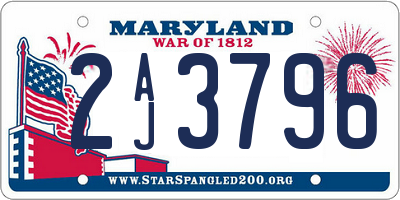 MD license plate 2AJ3796
