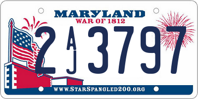 MD license plate 2AJ3797