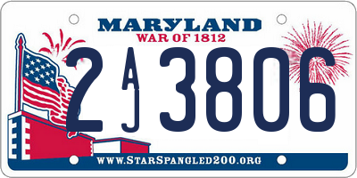 MD license plate 2AJ3806