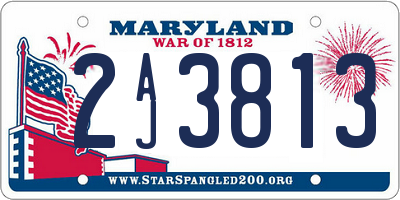 MD license plate 2AJ3813