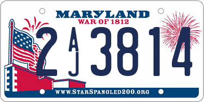 MD license plate 2AJ3814