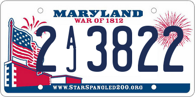 MD license plate 2AJ3822