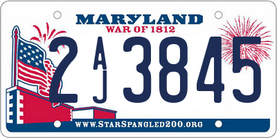 MD license plate 2AJ3845