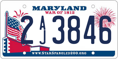 MD license plate 2AJ3846