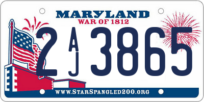MD license plate 2AJ3865