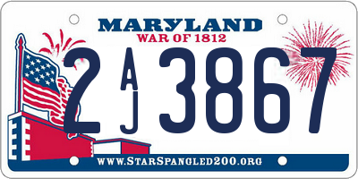 MD license plate 2AJ3867