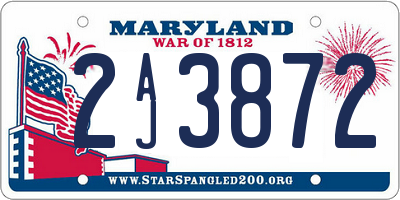 MD license plate 2AJ3872