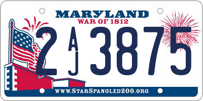 MD license plate 2AJ3875