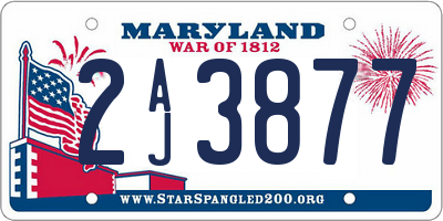 MD license plate 2AJ3877