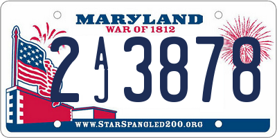 MD license plate 2AJ3878