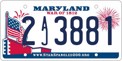 MD license plate 2AJ3881