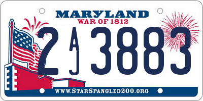 MD license plate 2AJ3883