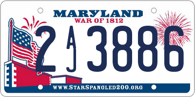 MD license plate 2AJ3886