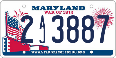 MD license plate 2AJ3887