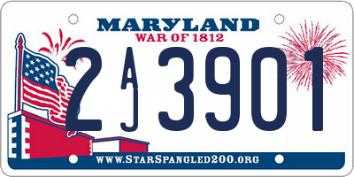 MD license plate 2AJ3901