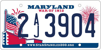 MD license plate 2AJ3904