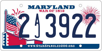 MD license plate 2AJ3922