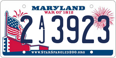 MD license plate 2AJ3923