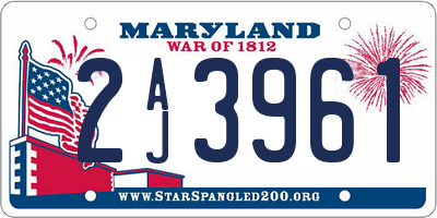 MD license plate 2AJ3961