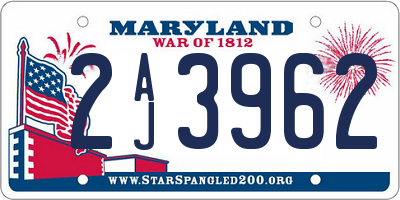 MD license plate 2AJ3962