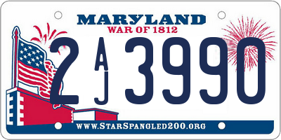 MD license plate 2AJ3990