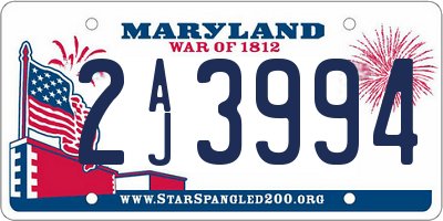 MD license plate 2AJ3994