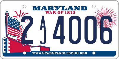 MD license plate 2AJ4006
