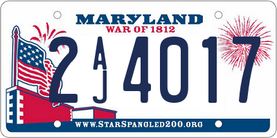 MD license plate 2AJ4017
