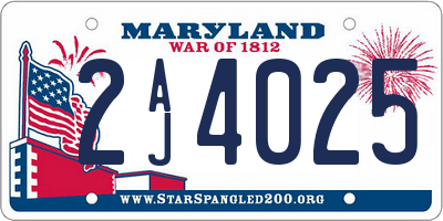 MD license plate 2AJ4025