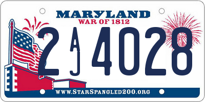 MD license plate 2AJ4028