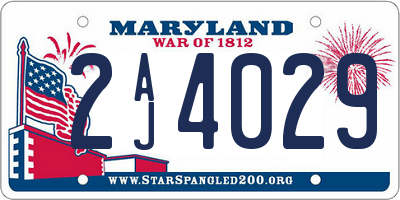 MD license plate 2AJ4029