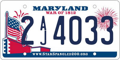 MD license plate 2AJ4033