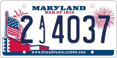 MD license plate 2AJ4037