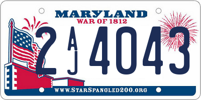 MD license plate 2AJ4043