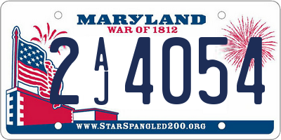 MD license plate 2AJ4054