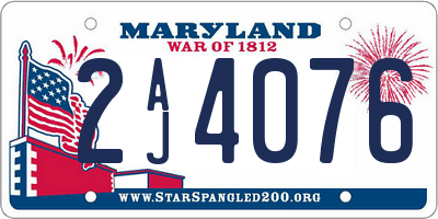 MD license plate 2AJ4076